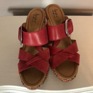 Cute red strappy shoes, size 9